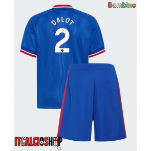 Manchester United Diogo Dalot #2 Seconda Maglia Bambino 2026-27 Manica Corta (+ Pantaloni corti)